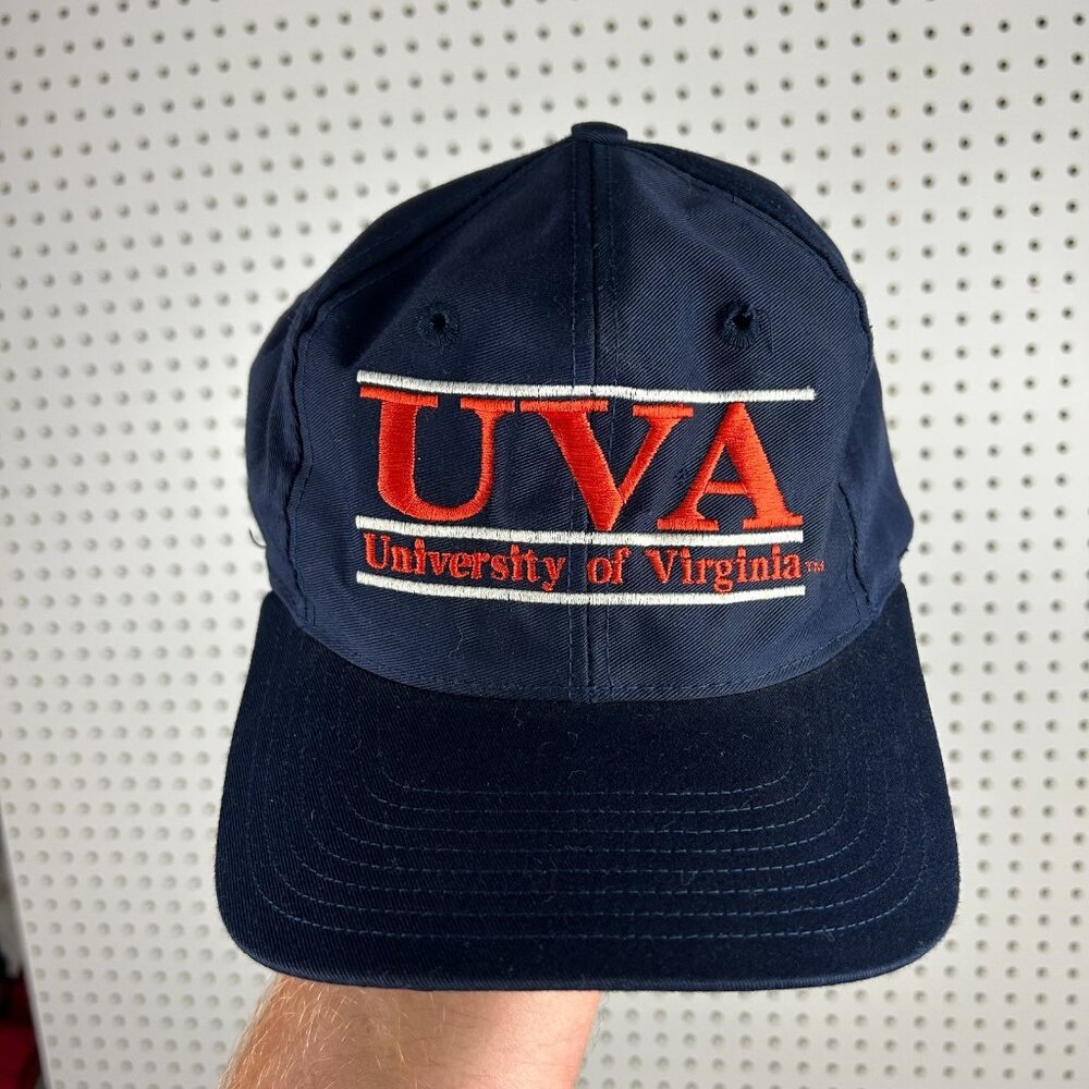 University of Virginia UVA Snapback Hat Vintage THE GAME 90s Script Blue Orange